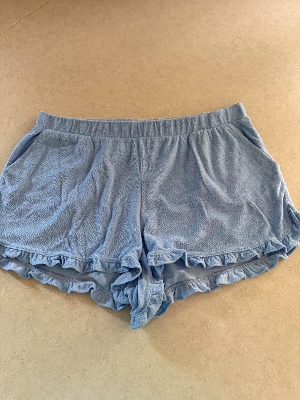Bar III Women's Trendy Terry Ruffled Shorts Blue Whisper Plus Size 3X